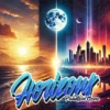 Horizons album cover by Phantom Clone – futuristic rock album artwork with cosmic landscapes, city skyline, and bold typography